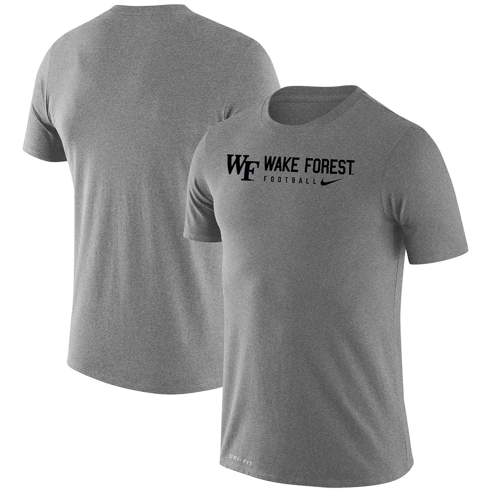 Men's Nike Heather Gray Wake Forest Demon Deacons Changeover Legend T-Shirt