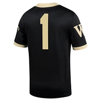 Maillot de football Nike #1 Black Wake Forest Demon Deacons Untouchable pour homme