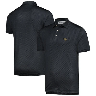 Men's Peter Millar Black Wake Forest Demon Deacons Dolly Performance Jersey Polo