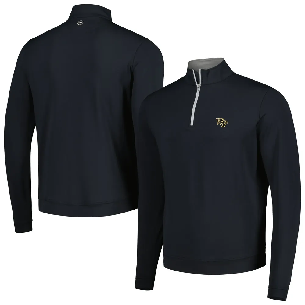 Men's Peter Millar Black Wake Forest Demon Deacons Perth Performance Quarter-Zip Top