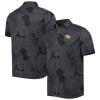 Men's Tommy Bahama Black Wake Forest Demon Deacons Miramar Blooms Polo