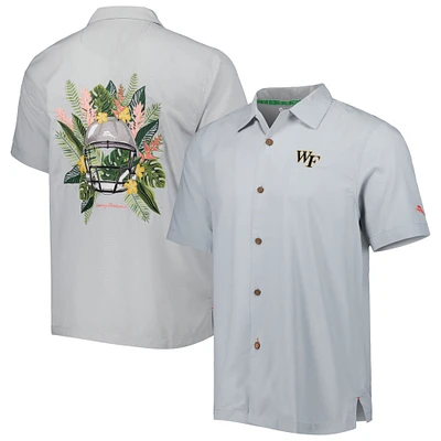 Tommy Bahama Gris Wake Forest Demon Deacons Coconut Point Frondly Fan Camp IslandZone Chemise boutonnée