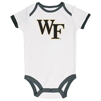 Newborn & Infant Champion Black/Heather Gray/White Wake Forest Demon Deacons Three-Pack Bodysuit Set