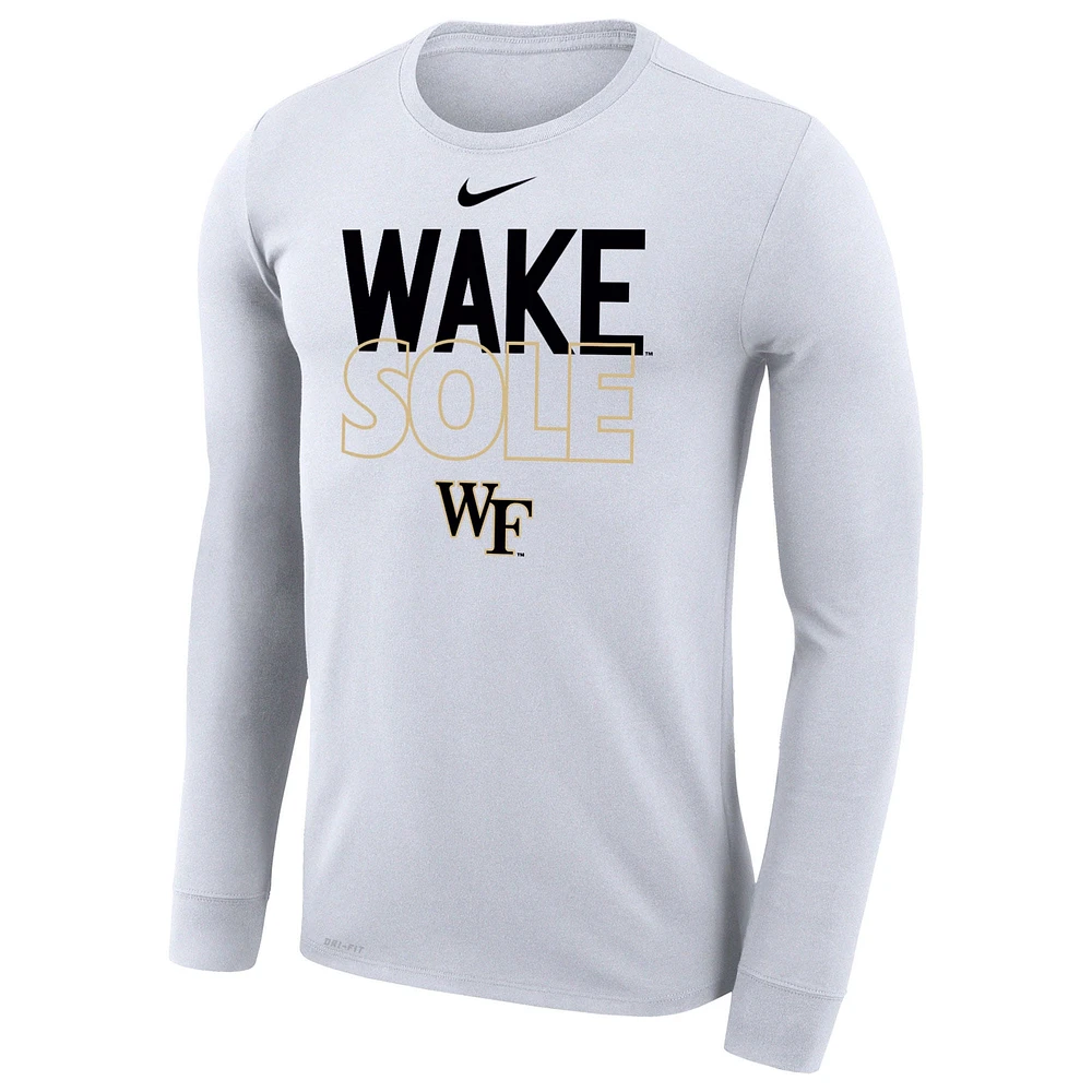 T-shirt à manches longues Nike Wake Forest Demon Deacons 2023 On Court Bench blanc