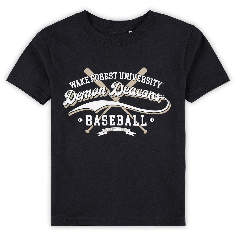 Toddler Garb Black Wake Forest Demon Deacons Toni Baseball T-Shirt