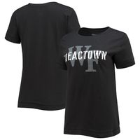 Women's Champion Black Wake Forest Demon Deacons Deactown Wordmark T-Shirt