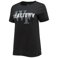 Women's Champion Black Wake Forest Demon Deacons Deactown Wordmark T-Shirt