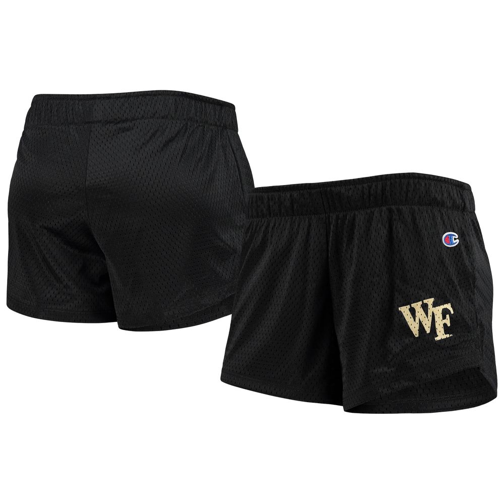 Women's Champion Black Wake Forest Demon Deacons Logo Mesh Shorts