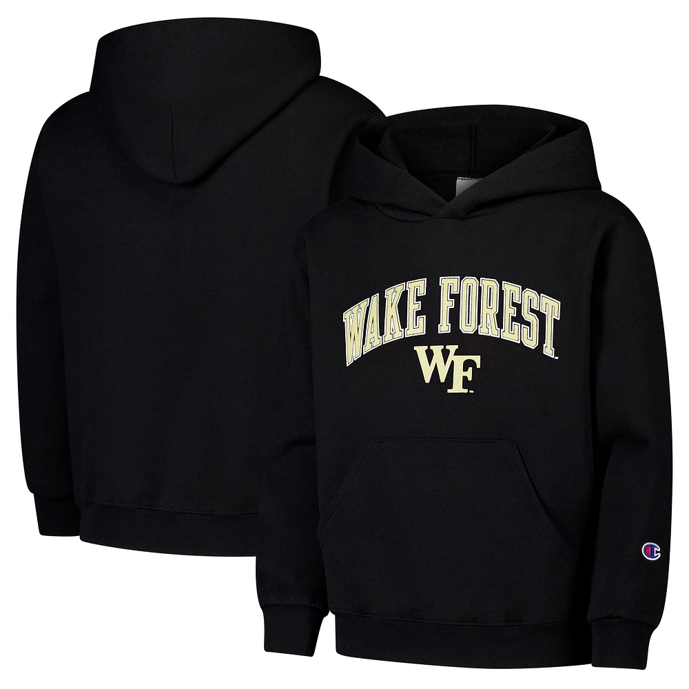 Youth Champion Black Wake Forest Demon Deacons Campus Pullover Hoodie