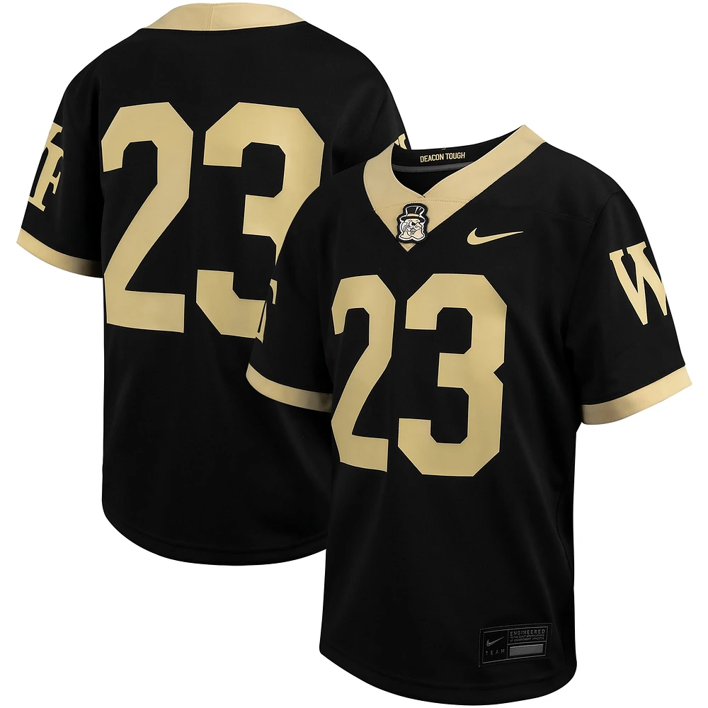 Maillot de jeu réplique intouchable Nike #23 Black Wake Forest Demon Deacons pour jeunes