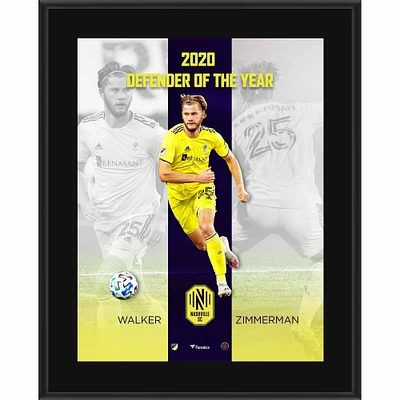 Walker Zimmerman Nashville SC Fanatics Authentic Unsigned 10.5" x 13" 2020 MLS Season Defender of the Year Award Sublimated Plaque