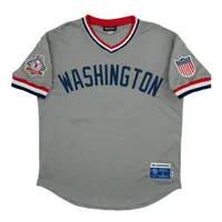 Men's Rings & Crwns #44 Gray Washington Black Senators Mesh Replica V-Neck Jersey