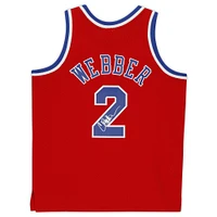 Maillot réplique autographié Mitchell & Ness Hardwood Classics 1994-95 des Red Washington Bullets de Chris Webber