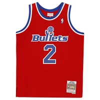 Maillot réplique autographié Mitchell & Ness Hardwood Classics 1994-95 des Red Washington Bullets de Chris Webber