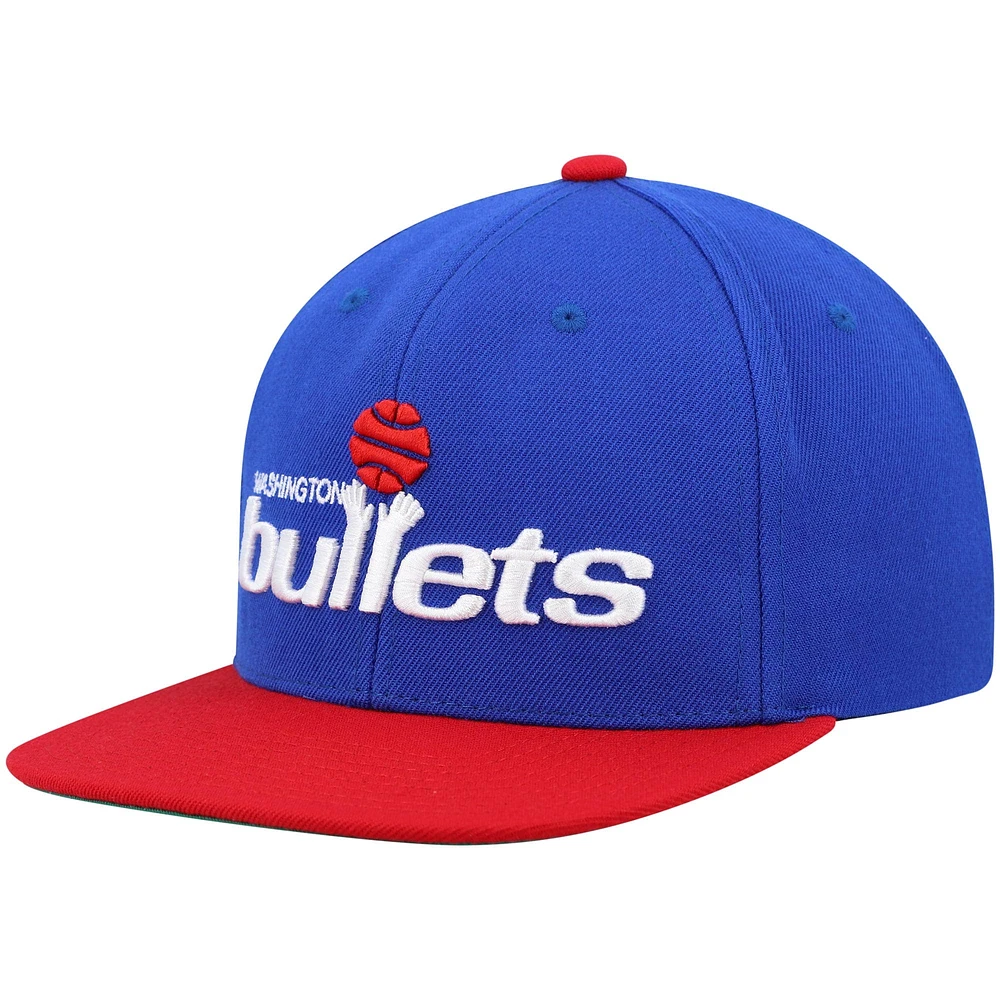 Casquette pour homme Mitchell & Ness Blue/Red Washington Bullets Hardwood Classics Team Two-Tone 2.0 Snapback