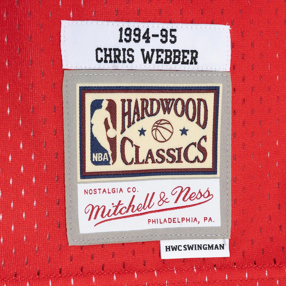 Maillot Homme Mitchell & Ness Chris Webber Bleu/Rouge Washington Bullets Hardwood Classics 1994/95 Split Swingman Jersey