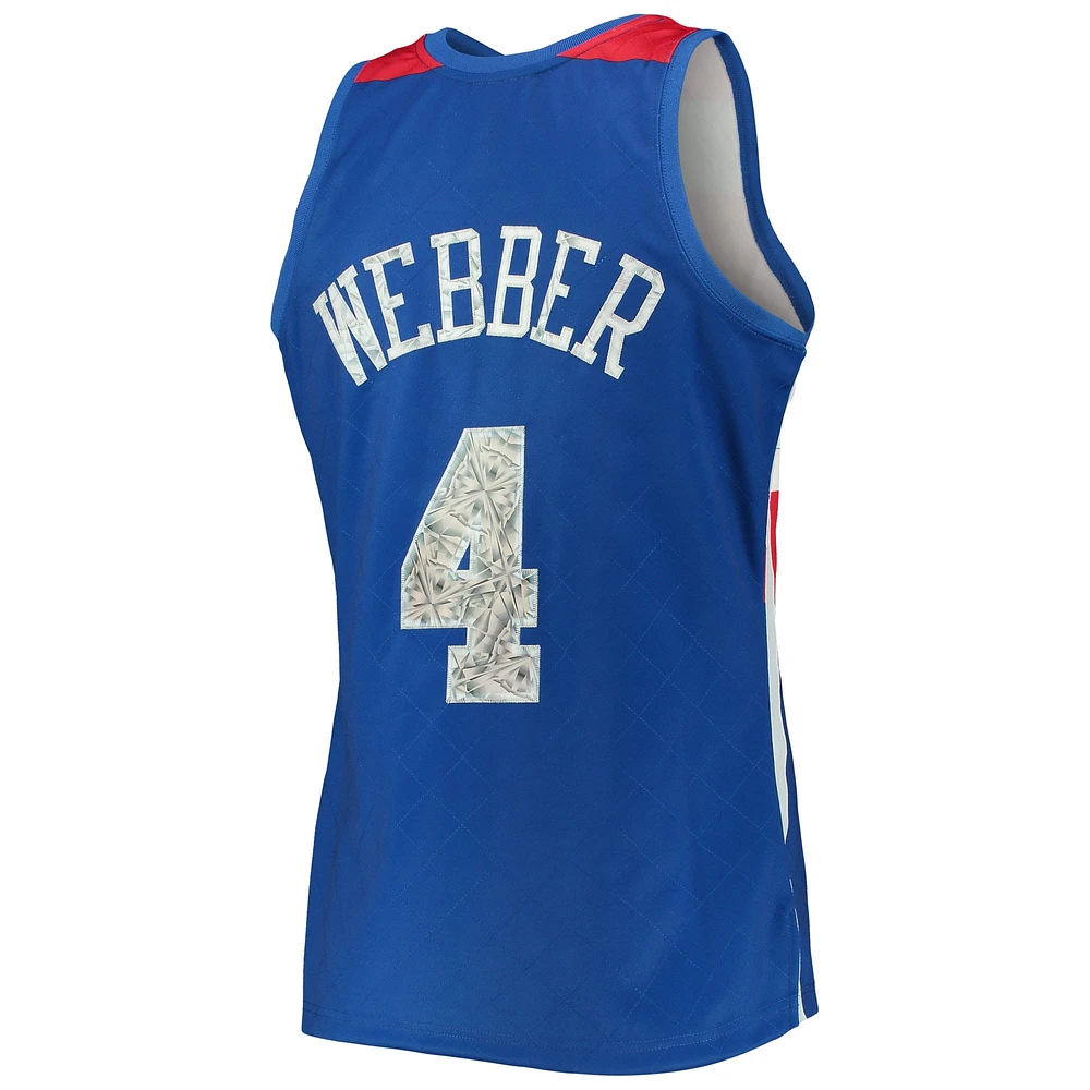 Men's Mitchell & Ness Chris Webber Blue Washington Bullets 1996/97 Hardwood Classics NBA 75th Anniversary Diamond Swingman Jersey