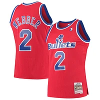 Men's Mitchell & Ness Chris Webber Red Washington Bullets 1994/95 Hardwood Classics Swingman Jersey