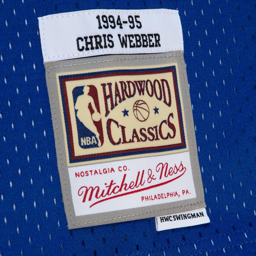 Men's Mitchell & Ness Chris Webber Royal/Red Washington Bullets 1994/95 Hardwood Classics Fadeaway Swingman Player Jersey