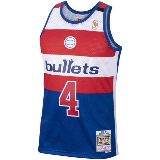 Maillot Mitchell & Ness Chris Webber Royal Washington Bullets 1996/97 Hardwood Classics Swingman pour homme