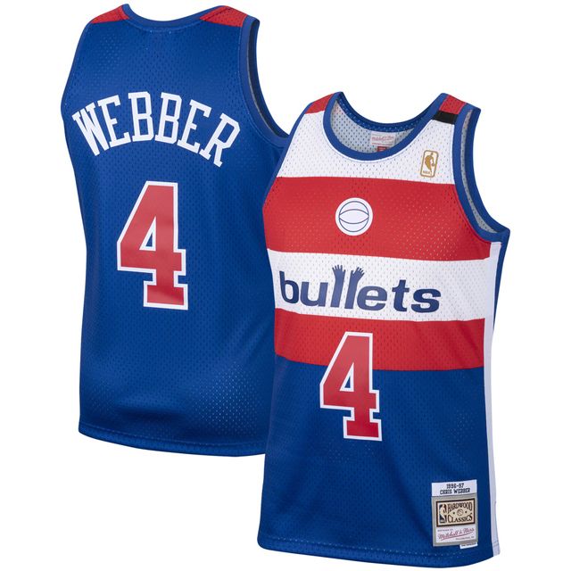 Maillot Mitchell & Ness Chris Webber Royal Washington Bullets 1996/97 Hardwood Classics Swingman pour homme
