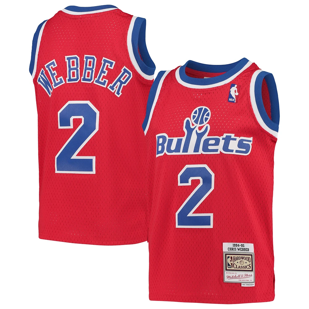 Youth Mitchell & Ness Chris Webber Red Washington Bullets 1994/95 Hardwood Classics Swingman Jersey