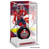 Alex Ovechkin Étui de luxe pour rondelle de hockey avec logo des champions de la Coupe Stanley 2018 des Capitals de Washington