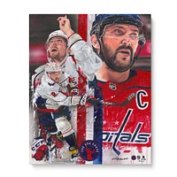 Alex Ovechkin Washington Capitals Stretched 16" x 20" Embellished Canvas Giclee Print - Art by David Arrigo
