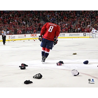 Alex Ovechkin Washington Capitals Unsigned Hat Trick Celebration Photograph