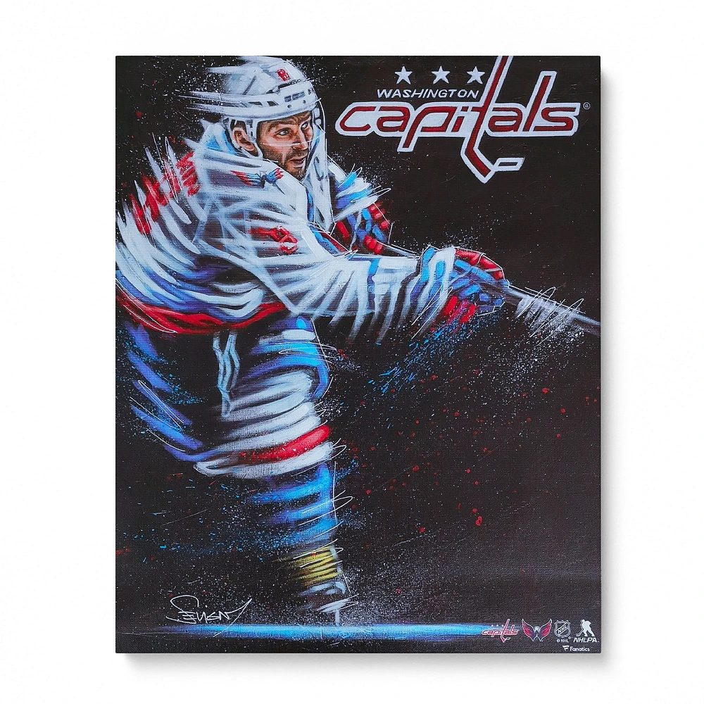 Alex Ovechkin Washington Capitals Unsigned Stretched 16" x 20" Embellished Canvas Giclee Print - Art by Eric Sevigny
