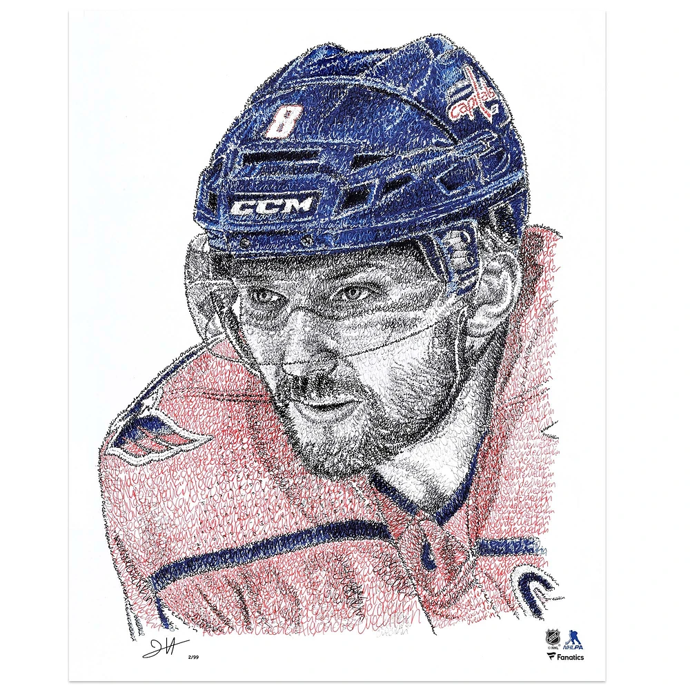 V106832 Photo d'Alex Ovechkin, Capitals de Washington, 40,6 x 50,8 cm, signée par Jayce Hall, édition limitée à 99 exemplaires. Alexander Ovechkin, UNS, 40,6 x 50,8 cm, photo 45761, COLPHO, ARHK160076, n° 1.