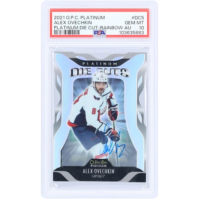 Alexander Ovechkin Washington Capitals Autographié 2021-22 Upper Deck O-Pee-Chee Platinum Platinum Die Cut Rainbow #DC-5 PSA Authentifié 10 Cartes