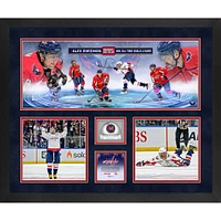 Collage de trois photographies encadrées de 20" x 24" des Capitals de Washington, représentant le 895e but, avec de la glace utilisée lors d'un match des Capitals pendant la saison du 895e but - Édition limitée à 250 exemplaires