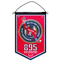 Bannière de la victoire de 12" x 18" d'Alexander Ovechkin, meilleur buteur de tous les temps de la LNH des Capitals de Washington