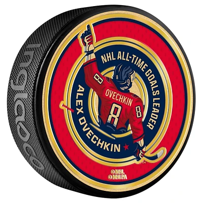 Alexander Ovechkin Washington Capitals NHL All-Time Leading Goal Scorer Gold Medallion Puck