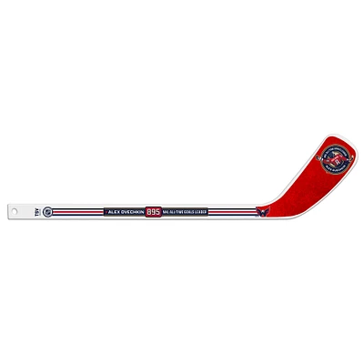 Alexander Ovechkin, meilleur buteur de tous les temps de la LNH, Capitals de Washington, mini-bâton de hockey en bois