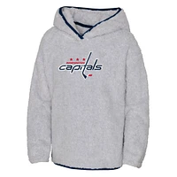 Girls Youth Heather Gray Washington Capitals Ultimate Teddy Fleece Pullover Hoodie