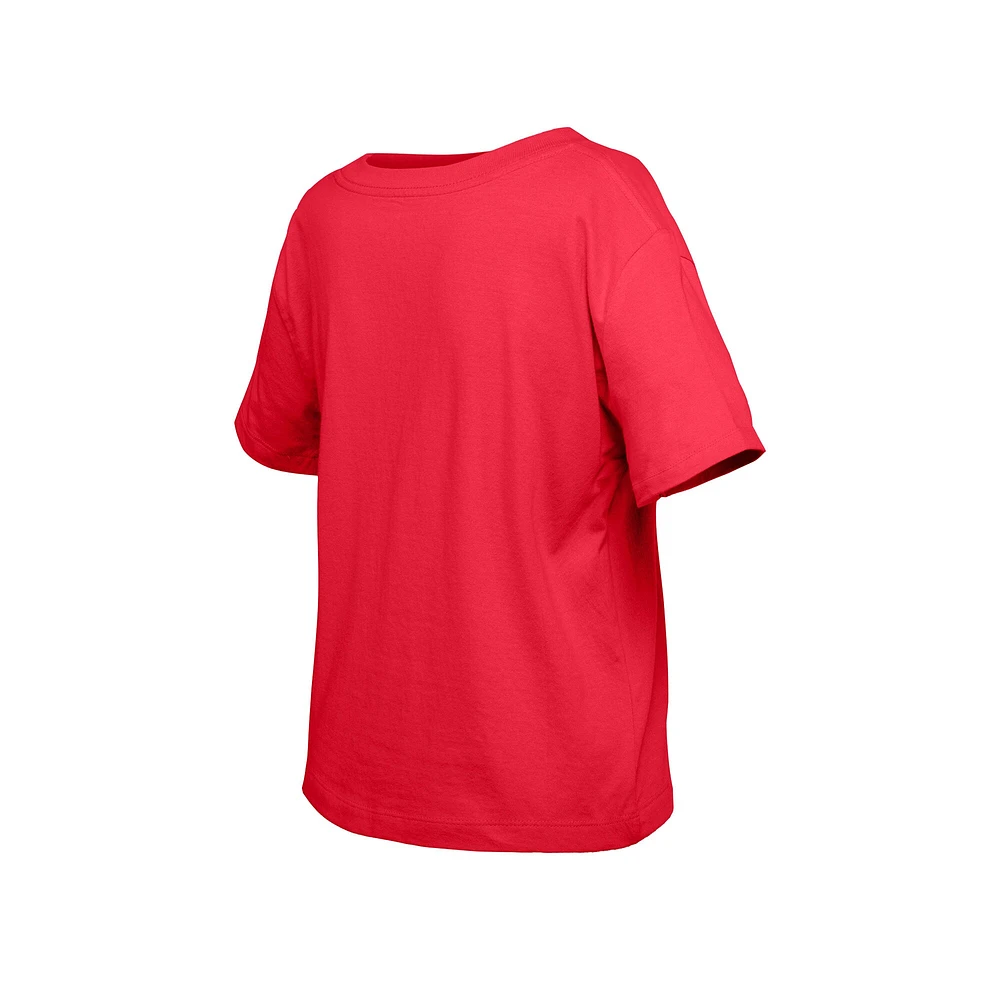 T-shirt à paillettes pour fille New Era rouge des Washington Capitals