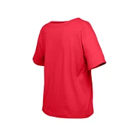 T-shirt à paillettes pour fille New Era rouge des Washington Capitals