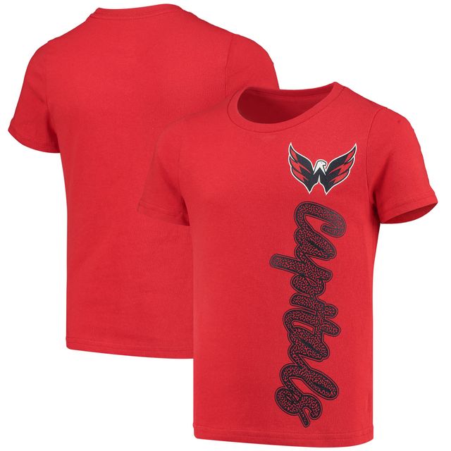 T-shirt rouge en chenille pour jeunes filles des Capitals de Washington