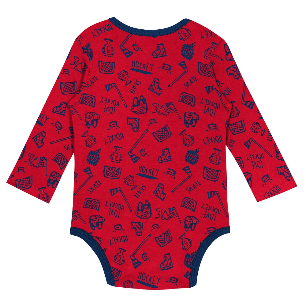 Infant Red Washington Capitals Dynamic Defender Long Sleeve Bodysuit