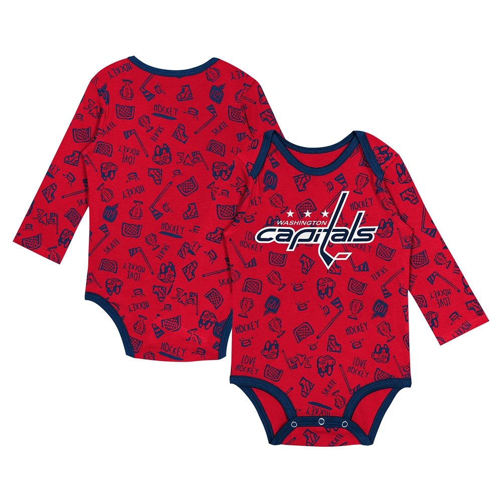 Infant Red Washington Capitals Dynamic Defender Long Sleeve Bodysuit