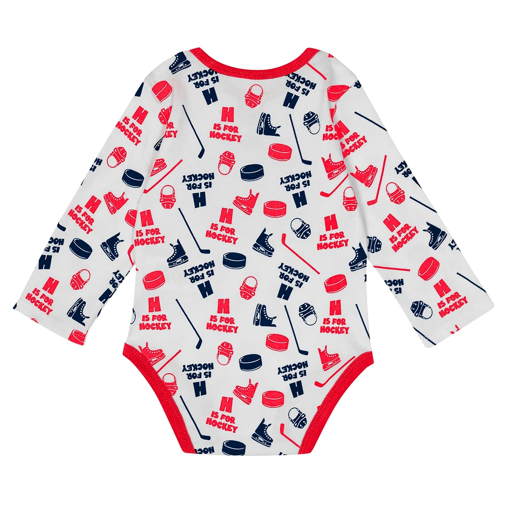 Infant White Washington Capitals Quick Learner Long Sleeve Bodysuit