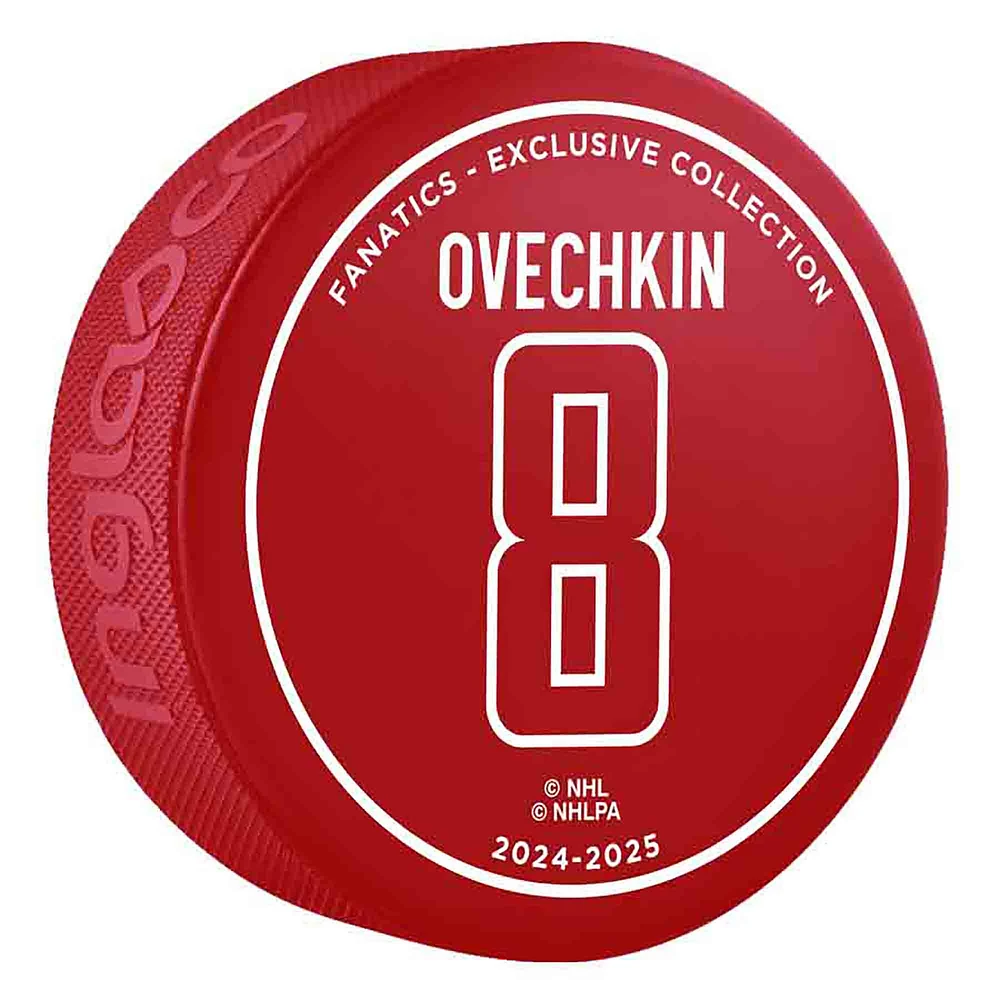 Rondelle de hockey rouge Inglasco Alexander Ovechkin, 895e but des Capitals de Washington - Édition limitée de 2025