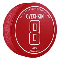 Rondelle de hockey rouge Inglasco Alexander Ovechkin, 895e but des Capitals de Washington - Édition limitée de 2025