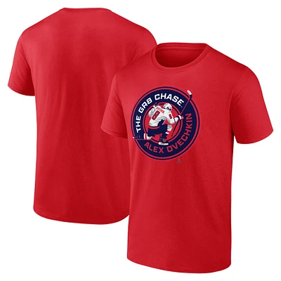 T-shirt Fanatics Alexander Ovechkin pour homme, rouge, Washington Capitals The GR8 Chase