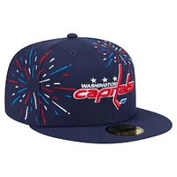 Men's New Era  Navy Washington Capitals Americana Fireworks 59FIFTY Fitted Hat