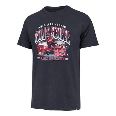 T-shirt bleu Alexander Ovechkin Franklin, meilleur buteur de tous les temps la LNH, 1947, des Capitals Washington