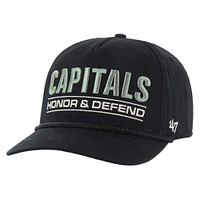 Casquette ajustable Hitch pour homme, modèle 47, noir, Washington Capitals OHT, appréciation militaire, honneur et défense de la patrie