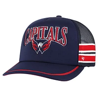 Men's '47 Navy Washington Capitals Sideband Stripes Trucker Snapback Hat